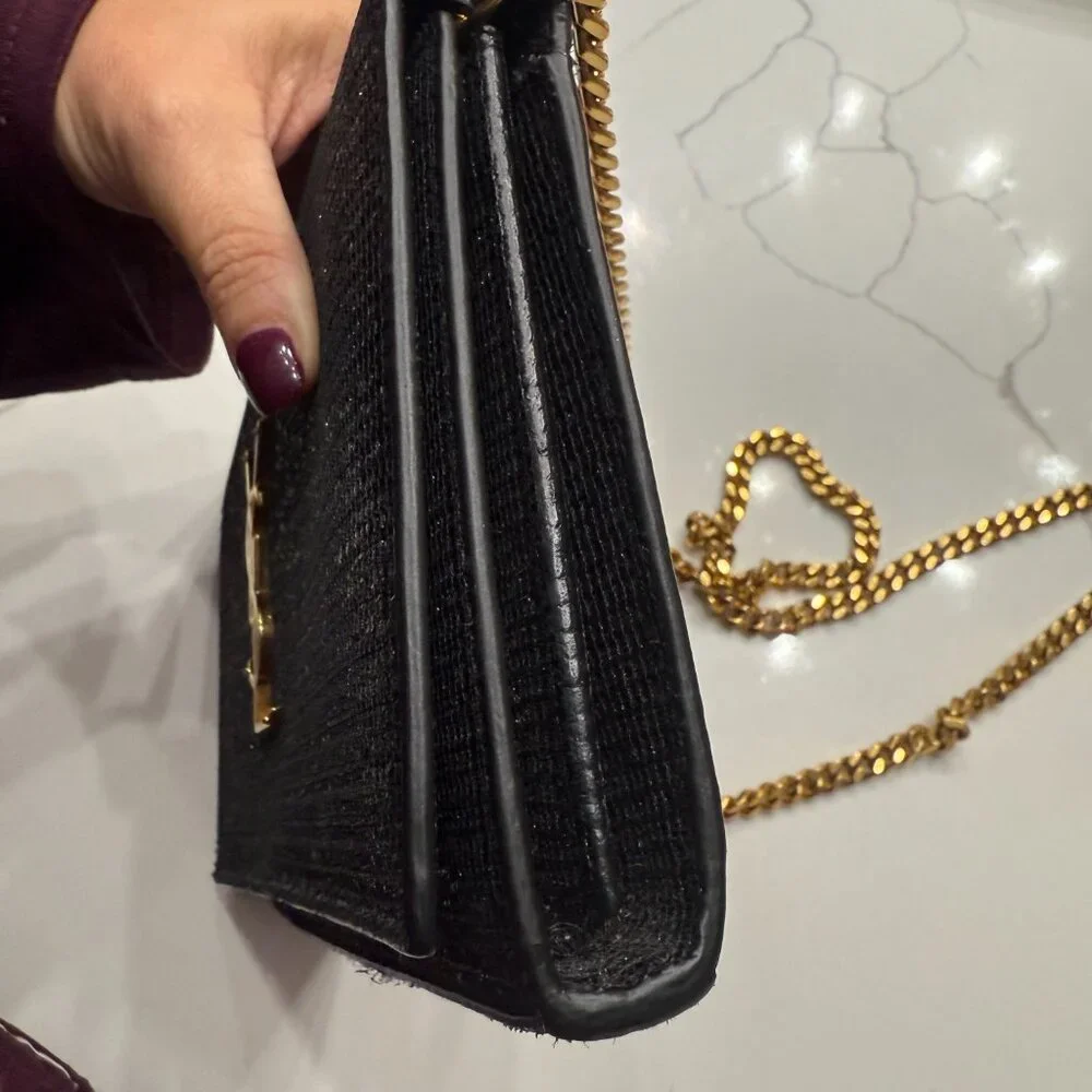 SAINT LAURENT  (YSL) Rare Glitter Chain Crossbody & Clutch Bag - Picture 4 of 13